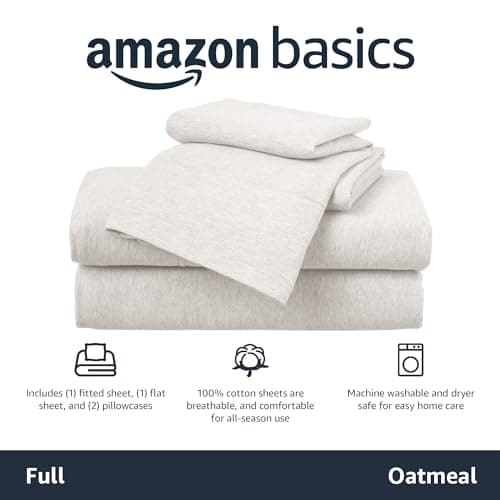 Amazon Basics Full Size Oatmeal 4-Piece Bed Sheet Set