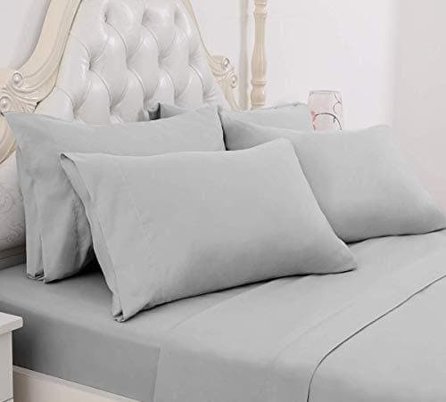 600 Thread Count 100% Cotton King Size Navy Blue Sheet Set Long Staple Soft Fits 12" Deep Mattress