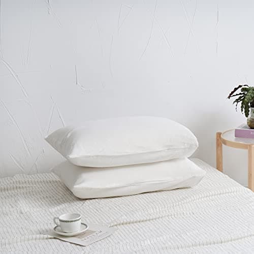 Set of 2 Soft Breathable Natural Flax Linen Pillowcases