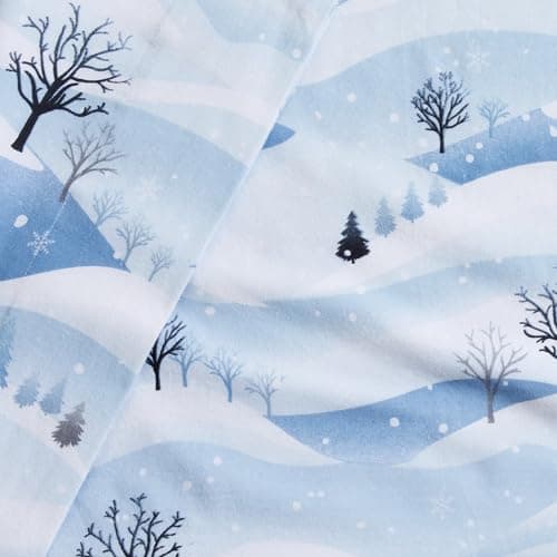 Chalet Collection 100% Cotton Full Flannel Sheet Set - Double Brushed, Deep Pocket, White