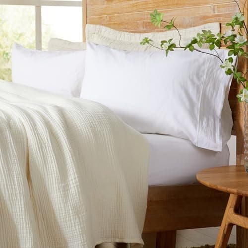 100% Cotton Muslin King Size Blanket | Soft, Breathable, Lightweight Bedding | Maria Collection