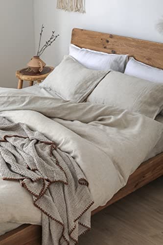 XZ XIFA Queen Size Linen Duvet Cover & Pillowcases Set