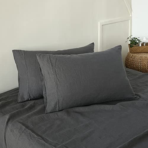 Simple & Opulence French Linen Queen Size Washed Pillowcases - Set of 2 (20''x30'')