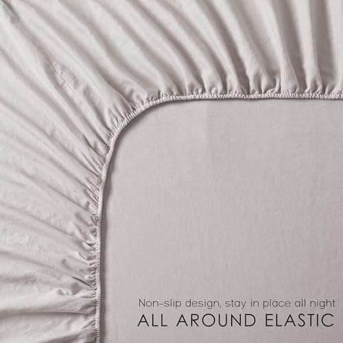 100% French Linen from Normandy, 4Pcs Organic Linen Sheets Full Size, 16 Inch Deep Pocket