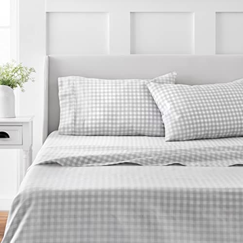 Martha Stewart 100% Cotton Twin Sheet Set, Gray