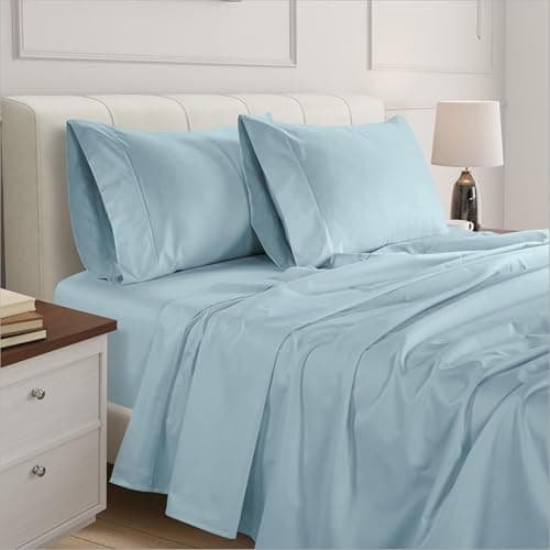 Bluemoon Homes 800 Thread Count Sky Blue Egyptian Cotton Sheets - Full/Queen Set