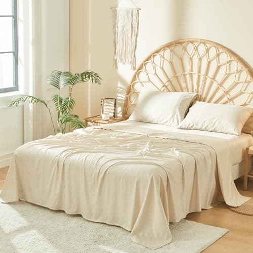 DOZ 100% Long Staple Cotton Sheets, Soft Sateen Weave, Forest Queen