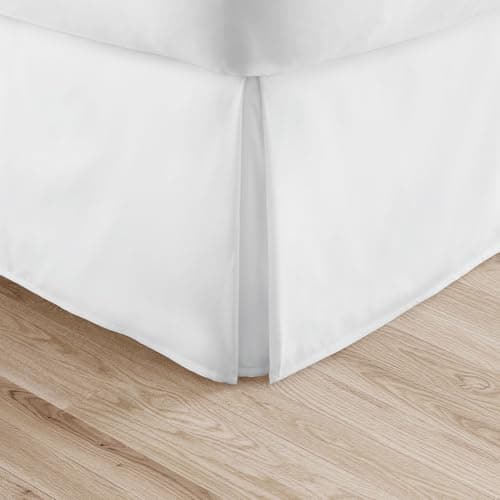 Ultra Soft Linen Market Queen Bed Skirt, White - Hotel Quality, Shrinkage & Fade Resistant