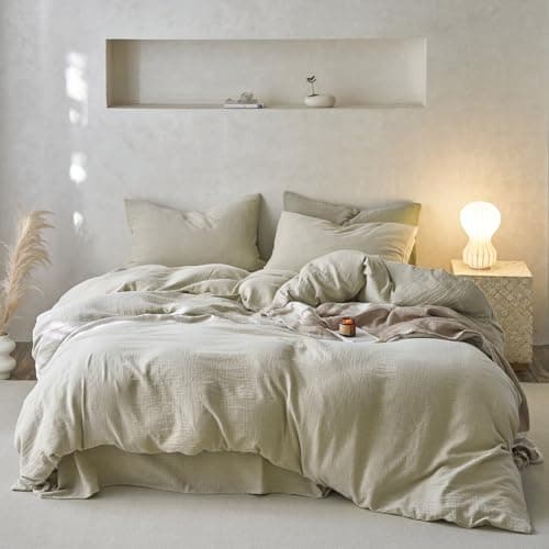 VM VOUGEMARKET Queen Blue Striped Duvet Cover & Pillowcases Set