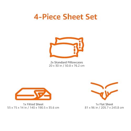 Amazon Basics Full Size Oatmeal 4-Piece Bed Sheet Set