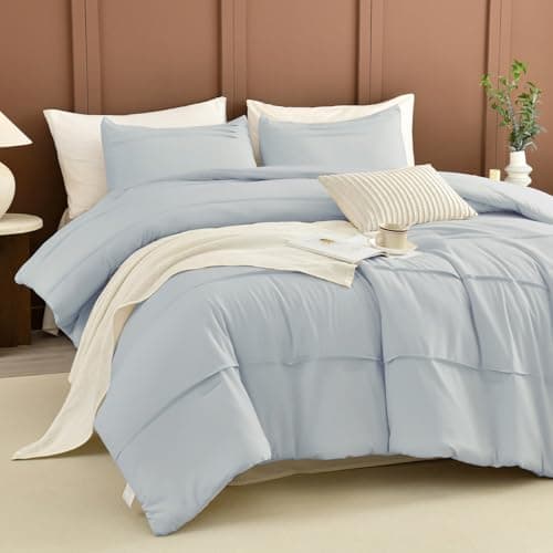Queen Comforter Set, Pinch Pleat Linen Like Textile, Ultra Soft