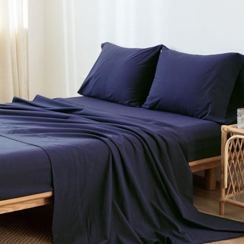 Washed Cotton Linen Like Breathable Bedding Sheet Set