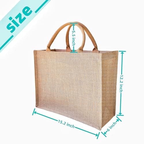 15 Pcs Jute Burlap Tote Bags for Travel & Weddings