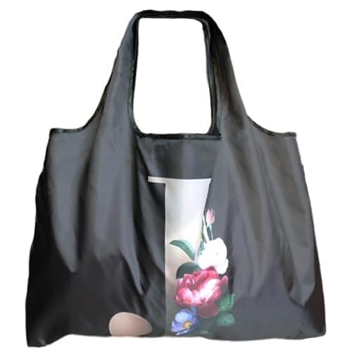Foldable Reusable Grocery Bags with Long Handles and Fold-Up Pouch
