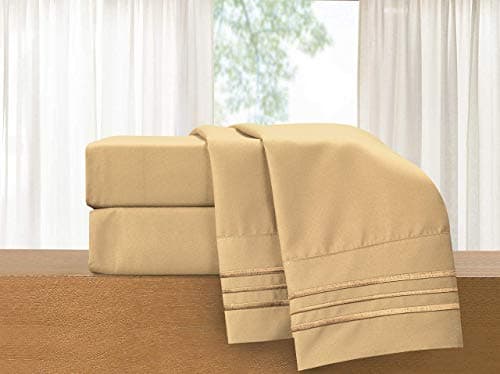 Luxury 1500 Thread Count Microfiber 4-Piece Bed Sheet Set - Queen, White