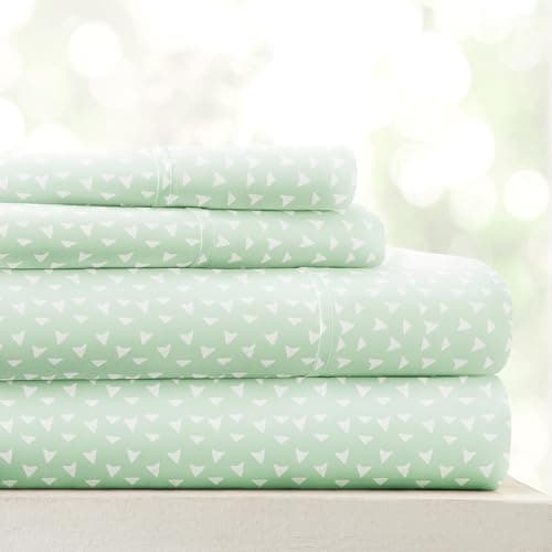 Ultra-Soft & Cooling Bed Sheets - Jade Arrows Design - Full Size - Deep Pocket Fits 16 Mattress