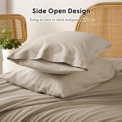 Shilucheng 100% French Linen King Size Sheets - Breathable, Soft & Durable