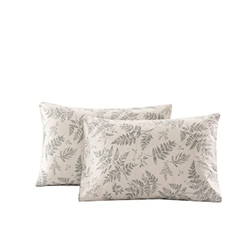 100% Cotton King Size Pillowcases with Botanical Floral Print, 2 Pack