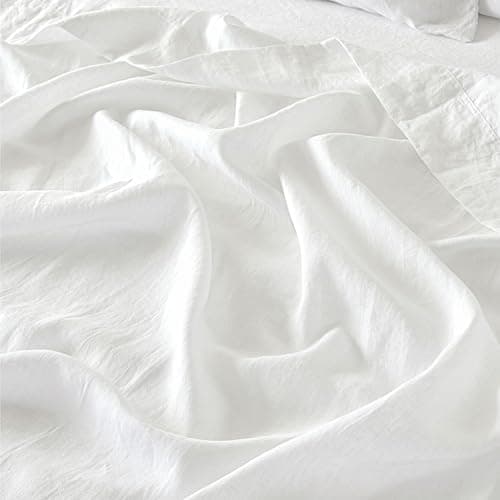 King Size Linen Cotton Sheets Set - 4 Pcs for All Seasons