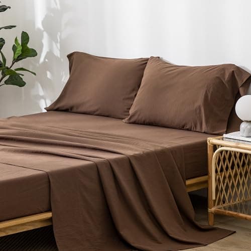 Washed Cotton Linen Like Breathable Bedding Sheet Set