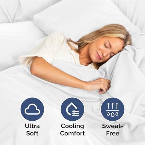 Hotel Luxury Durable 4-Piece Sheet Set - Extra Soft & Cooling - Bright White Oeko-Tex Sheets