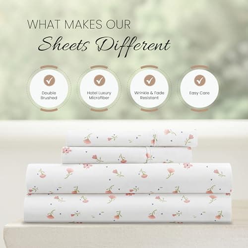 Oeko-TEX Certified Ultra Soft Linen Market Double-Brushed Patterned Microfiber Full Sheet Set - Soft Floral Pink
| Easy Care Oeko-TEX Certified Linen Market Double-Brushed Patterned Microfiber Full 4 Piece Sheet Set - 16" Deep Pocket Full Size
| Oek
