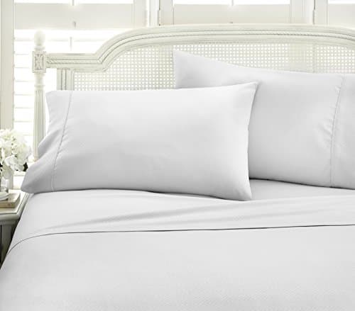 Chevron White Linen Market Embossed Twin Sheet Set