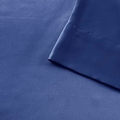 Madison Park Essentials Full Black Satin Sheet Set - Luxury, Elastic Fit up to 16" Mattresses
