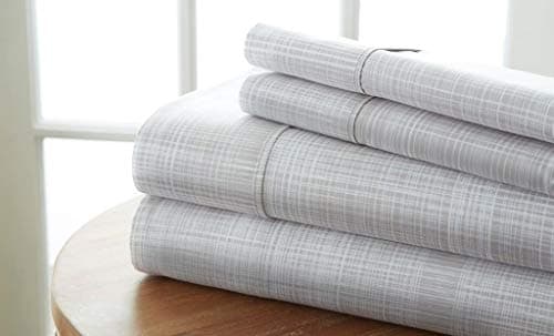 Oeko-TEX Certified Thatch Gray Double-Brushed Microfiber Queen Sheet Set - 4 Piece