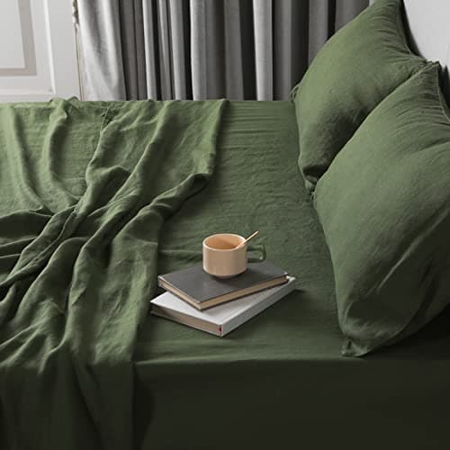XZ XIFA Green Linen Queen Sheets - Organic Linen for Hot Sleepers - Queen Set (1 Flat, 1 Fitted, 2 Pillowcases)  
XZ XIFA Green Linen Queen Sheets - Breathable and Cooling for Hot Sleepers - Queen Set (1 Flat, 1 Fitted, 2 Pillowcases)  
XZ XIFA Green