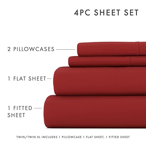 4 Piece Linen Bed Sheet Set