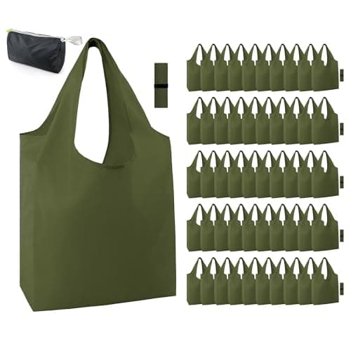 BeeGreen Foldable 50LBS Extra Large Reusable Grocery & Shopping Bags (10 Pack, Colorful)