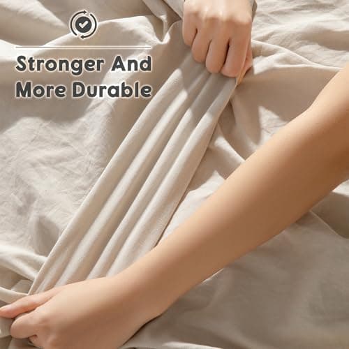 Shilucheng 100% French Linen King Size Sheets - Breathable, Soft & Durable