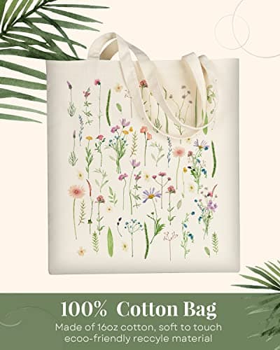 AUSVKAI Women's Aesthetic Canvas Tote Bag for Shopping Beach