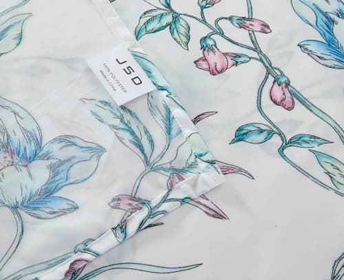 JSD Yellow Floral Printed Full Size 4 Piece Microfiber Sheet Set Extra Deep Pocket