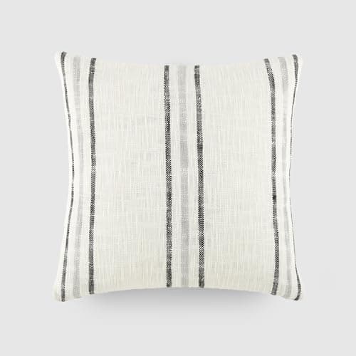 Linen Market Mustard Framed Stripe Cotton Decor Throw Pillow