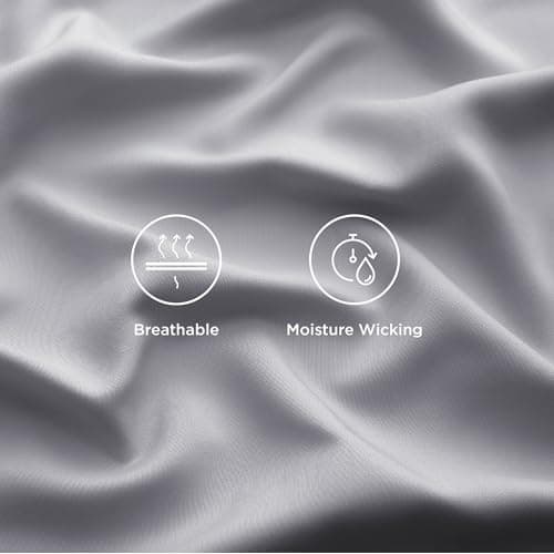 Bedsure King Size Cooling Sheets, Rayon from Bamboo, Deep Pocket 16", Silver Grey