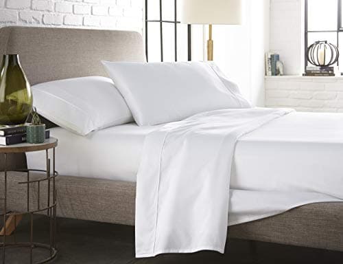 Soft 100% Natural Cotton 550-TC Full Size Sheets (Stripe, Light Blue)