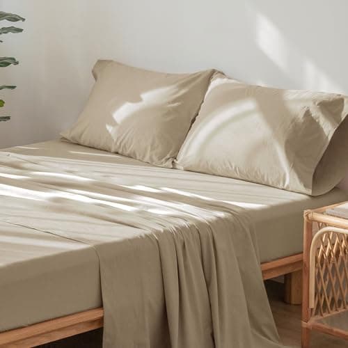 Washed Cotton Linen Like Breathable Bedding Sheet Set