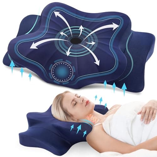 DONAMA Ergonomic Neck Pillow with Contour Memory Foam for Side, Back, and Stomach Sleepers
