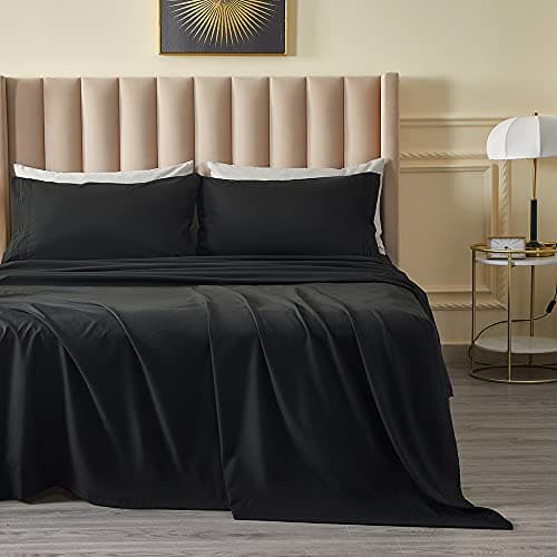 Brushed Microfiber Bedding Sheet Set - 4 Piece Queen Blue