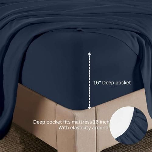 Queen Size 100% Egyptian Cotton Sheet Set - Deep Pockets - Royal Blue