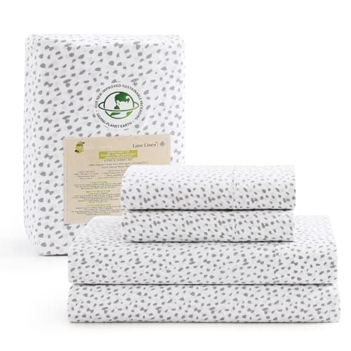 100% Organic Cotton Linen Full-Sheets Set 4-Piece Pure Long Staple Percale Weave Soft Bedding Sheets for Bed