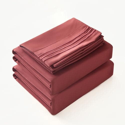 Brushed Microfiber Bedding Sheet Set - 4 Piece Queen Blue