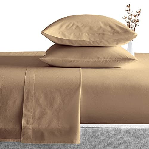 Taupe 600 Thread Count Cotton Bedding Set, Full-XXL Size