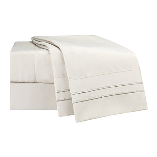 Clara Clark Supreme 1500 Thread Count 4PC Bed Sheet Set - Queen, Camel Gold