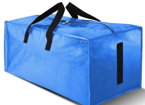 Heavy Duty Black 8 Pack Water-Resistant Storage Totes with Zippers & Handles