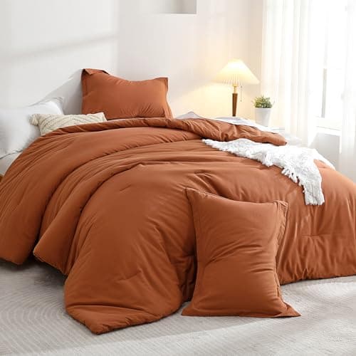 Grey Cotton Comforter Queen Size, Breathable Bedding Sets 3 Pieces for All Season