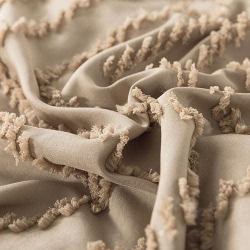 Andency Queen Beige Comforter Set Boho Cream Tufted Bedding 3 Pieces