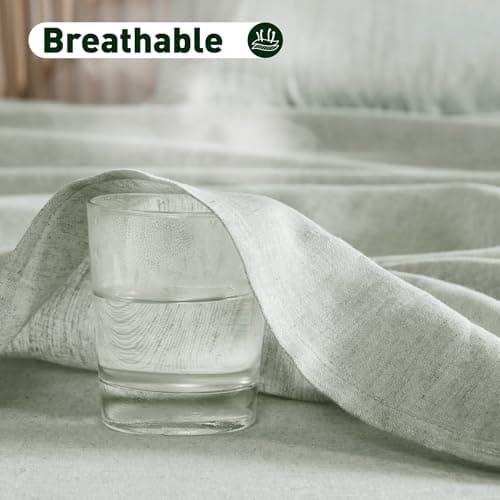 Hyde Lane Organic Linen Sheet Set - 4 Pcs Sage Green Queen Size